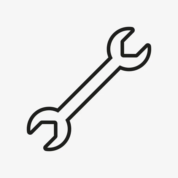 Reparar símbolo de herramienta. Llave icono de contorno de vector — Vector de stock