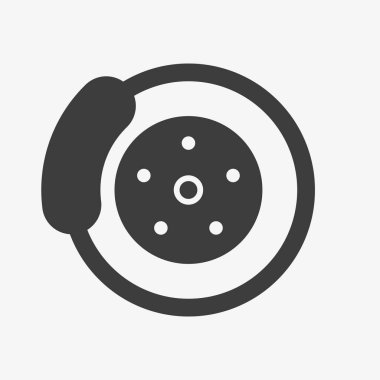 Beyaz arkaplanda otomobil fren vektörü simgesi izole edildi