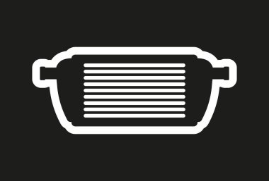 Siyah arkaplanda arabalararası soğutucu vektör simgesi