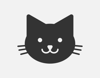 Kedi vektör simgesi. Şirin kedi siyah işareti.