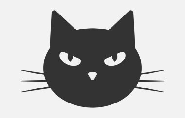 Beyaz arkaplanda kedi vektör simgesi izole edildi