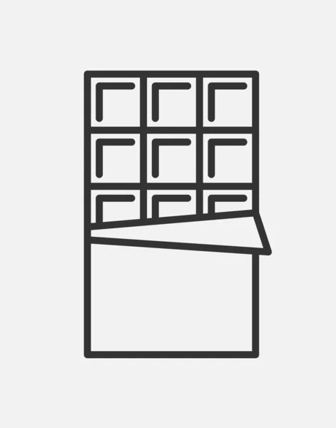 Icône vectorielle barre de chocolat sur fond blanc — Image vectorielle