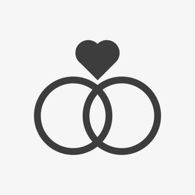 Beyaz arkaplanda alyans vektör simgesi