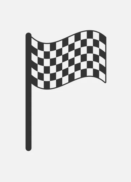 Icona della bandiera da corsa a scacchi su sfondo bianco — Vettoriale Stock