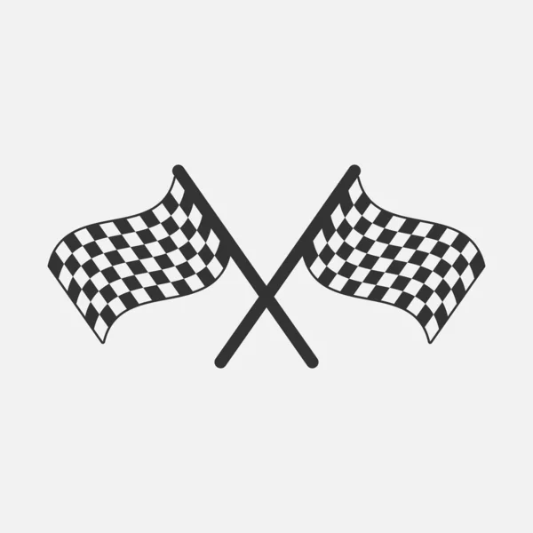 Dos cruzados a cuadros banderas de carreras icono del vector — Archivo Imágenes Vectoriales