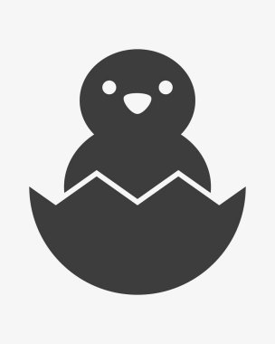 Yumurta vektör ikonunda civciv. Paskalya sembolü