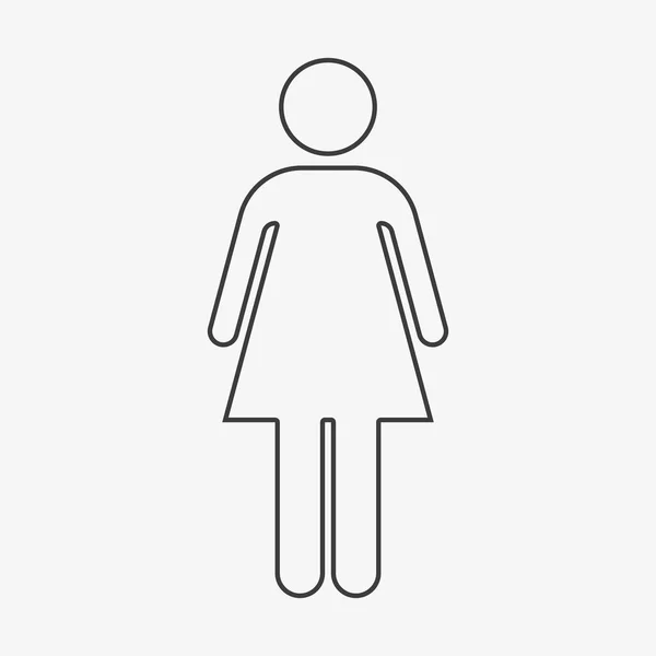 Icono de línea vectorial mujer sobre fondo blanco — Vector de stock