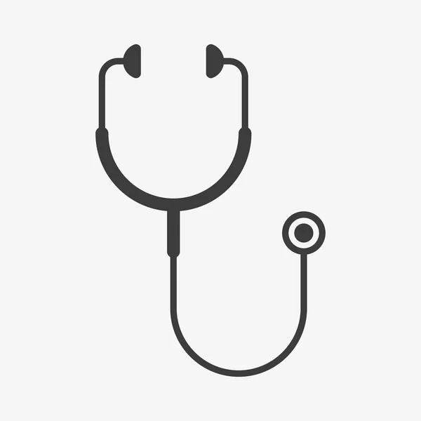 Stethoscope vecteur icône noire sur fond blanc — Image vectorielle