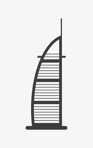 Dubai hotel vektor ikon fehér háttér — Stock Vector