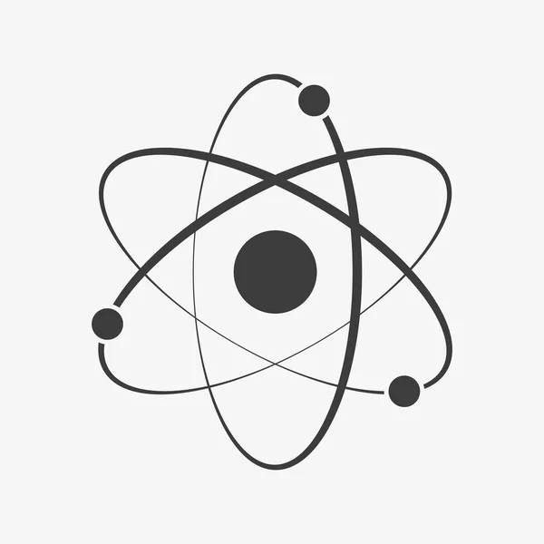 Atom vector icono fondo blanco. Energía nuclear — Vector de stock