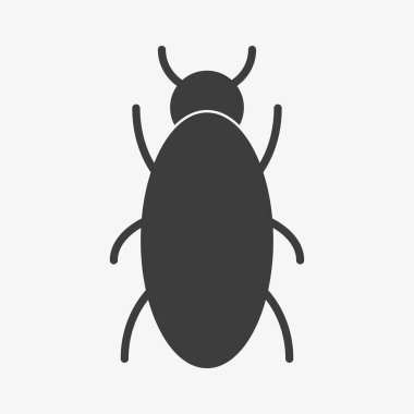 Beyaz arkaplanda hata vektör simgesi. Böcek işareti