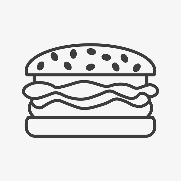 Hamburger vonal vektor ikon fehér háttér — Stock Vector