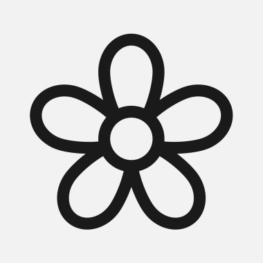 Çiçek vektör simgesi beyaz arkaplanda izole edildi