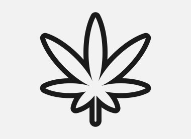 Beyaz arkaplanda marihuana yaprağı vektör simgesi