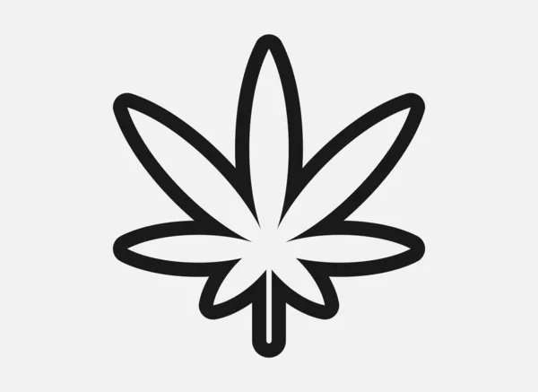マリファナの葉のベクトルのアイコン白の背景 — ストックベクタ