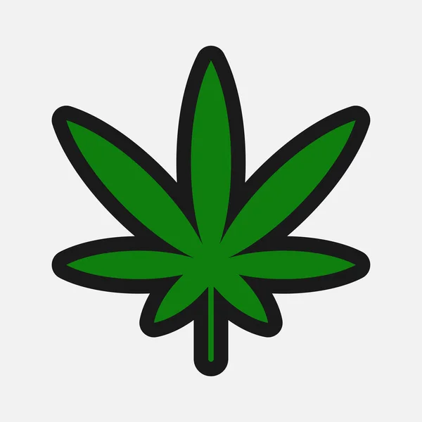 Signo de vector de hoja verde marihuana. Icono de hierba — Vector de stock