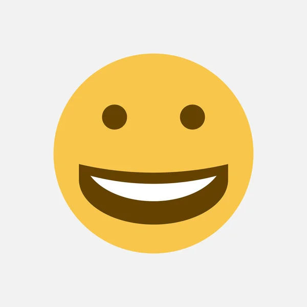 Icona vettoriale emoji ridente su sfondo bianco. — Vettoriale Stock