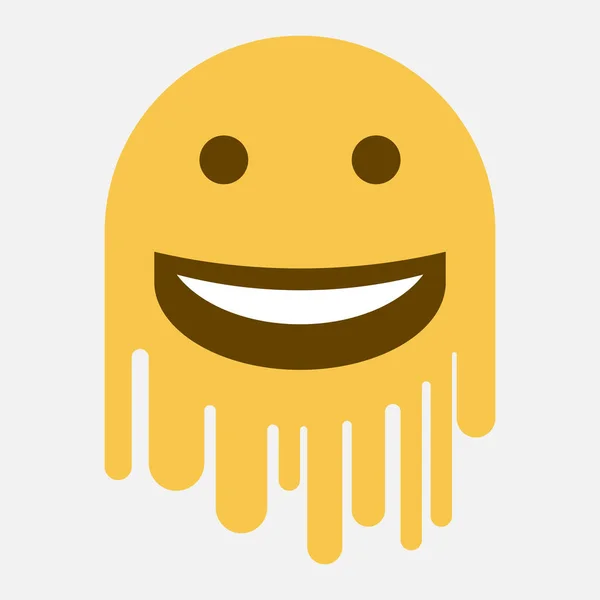 Melting emoji icona vettoriale su sfondo bianco. — Vettoriale Stock