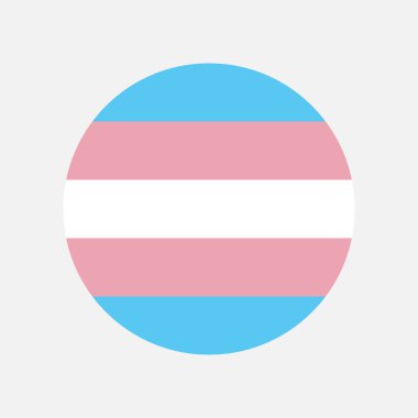Beyaz üzerinde transseksüel bayrak dairesi vektör simgesi