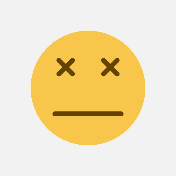 Illustrazione vettoriale emoji morta su sfondo bianco — Vettoriale Stock