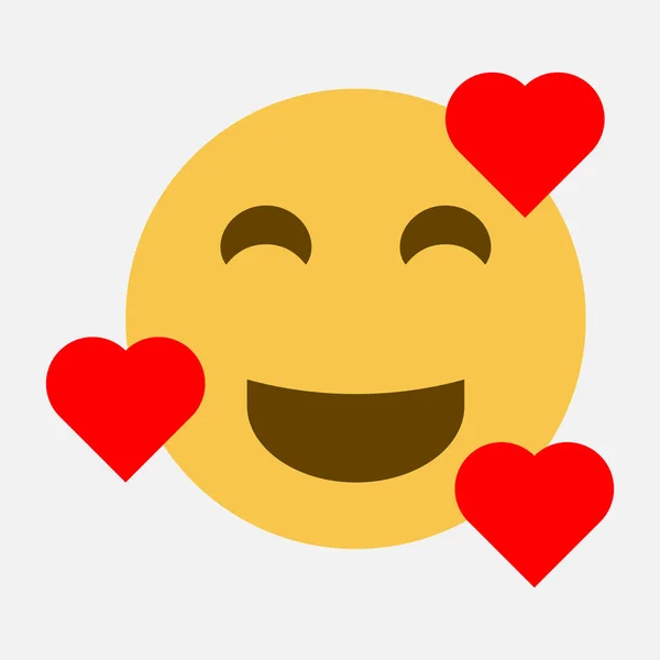 Amor coração emoji vetor ícone no fundo branco — Vetor de Stock