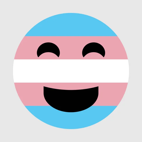 Ikon vektor emoji transgender pada latar belakang putih - Stok Vektor