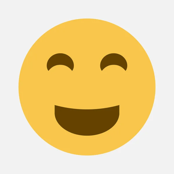 Carino sorridente icona vettore emoji. Sorriso emotivo — Vettoriale Stock