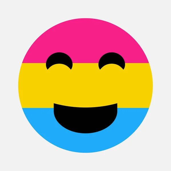 Pansexual emoji διανυσματικό εικονίδιο σε λευκό φόντο. — Διανυσματικό Αρχείο