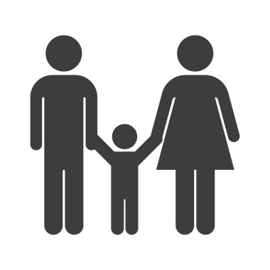 Ebeveyn ve çocuk ikonu. Aile vektörü işareti