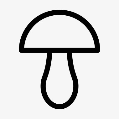 Mantar ikonu. Beyaz arkaplanda vektör işareti