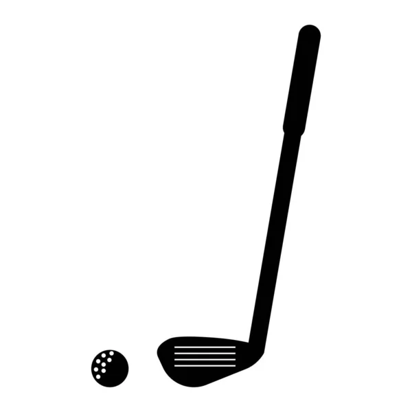 Clube de golfe e ícone de bola. Sinal de vetor — Vetor de Stock