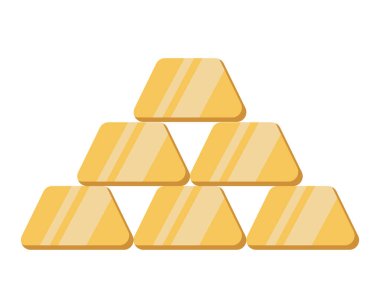 Altın külçesi ikonu. Beyaz arkaplanda vektör işareti