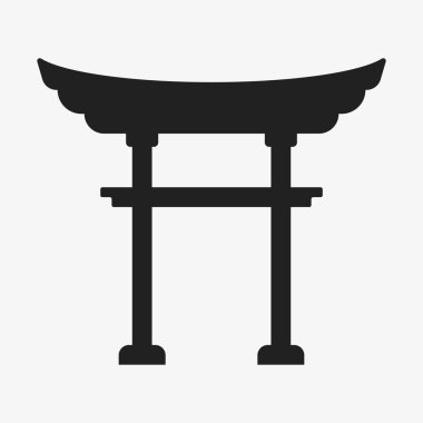 Beyaz arkaplanda geleneksel Asya kapı simgesi