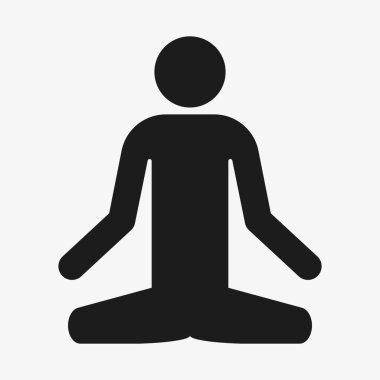 Yoga simgesi. Beyaz arkaplanda vektör illüstrasyonu