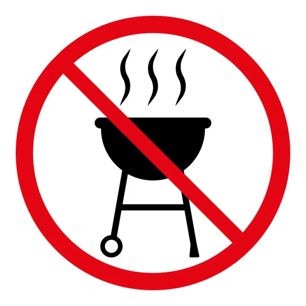 Nincs grill vektor jele. BBQ nem megengedett — Stock Vector