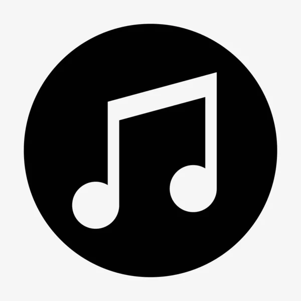 Note de musique cercle d'icône vectoriel sur fond blanc — Image vectorielle