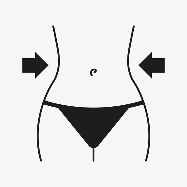 Gewichtsverlust Ikone. Schlanke weibliche Taille Vektor — Stockvektor