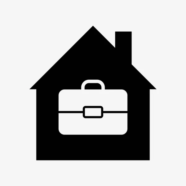 Home Office Icon Konzept. Haus mit Aktentasche — Stockvektor