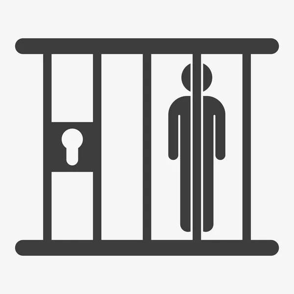 囚犯偶像。监狱中的人病媒标志 — 图库矢量图片
