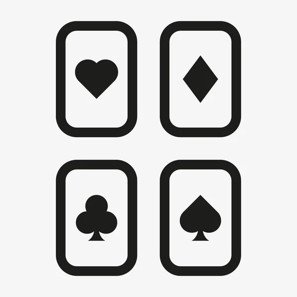 Παιχνίδι εικονίδιο διάνυσμα κάρτες σε λευκό φόντο — Διανυσματικό Αρχείο
