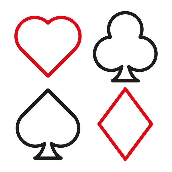 Simboli di carte da gioco icona vettoriale. Icona del poker. — Vettoriale Stock