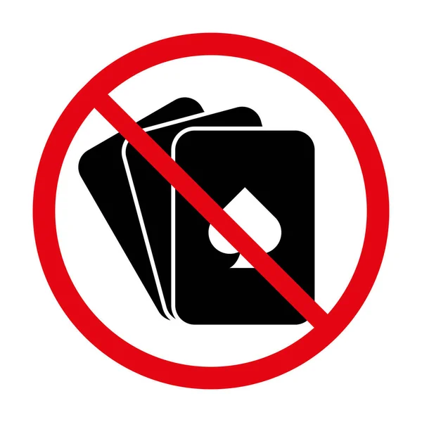 No gambling sign. Playing cards prohibited icon — Stock Vector