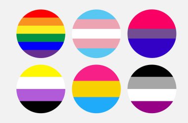 Çember şeklinde cinsel yönelim LGBT bayrakları