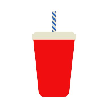Fast food kırmızı içecek bardak vektör simgesi