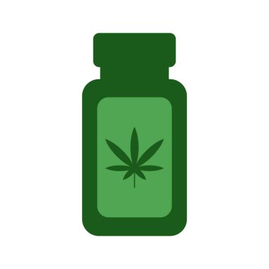 Beyaz arkaplanda esrar ilacı vektör simgesi