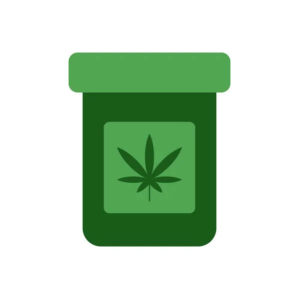 Icono de vector de cannabis medicinal sobre fondo blanco — Vector de stock