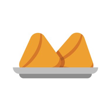 Samosa vektör simgesi beyaz arkaplanda izole edildi