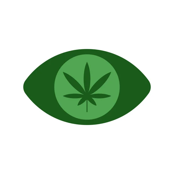 Ojo cannabis vector icono sobre fondo blanco — Vector de stock