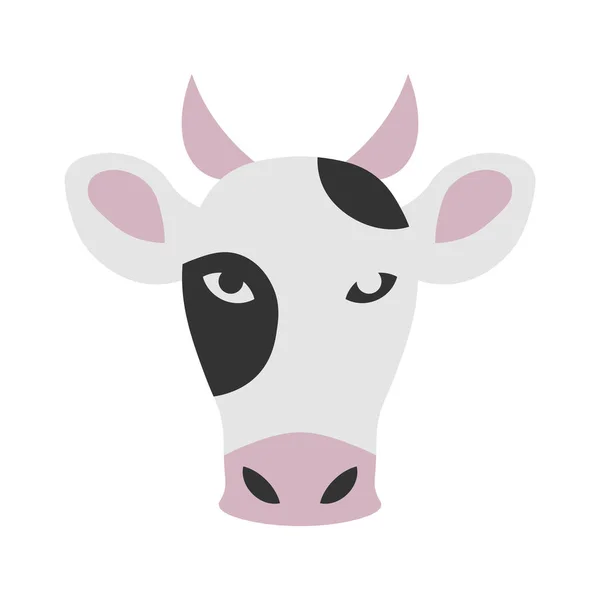 Cow head vector icon on white background — Stock Vector
