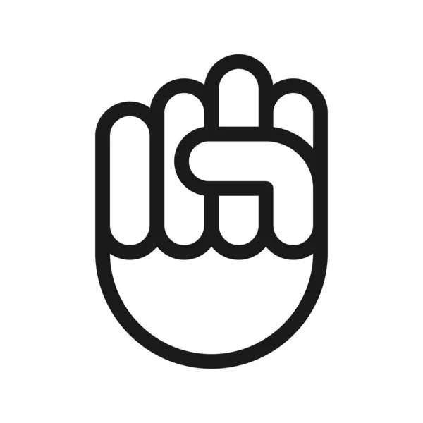 Fist black vector icon on white background — Stock Vector